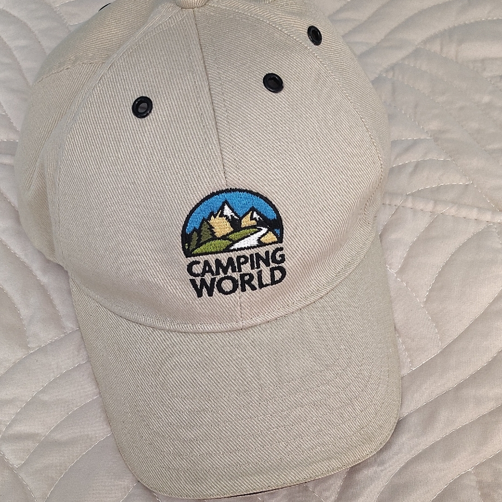 Camping World Embroidered Beige Baseball Cap